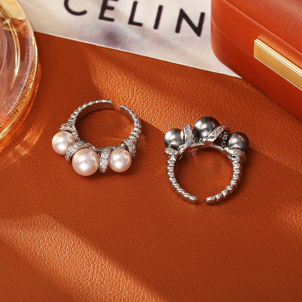 New Open-end Pearl Ring High-end Fashion
