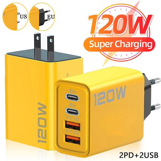 120W Fast Charger Type C USB C PD Charger Quick Charge 3.0 USB