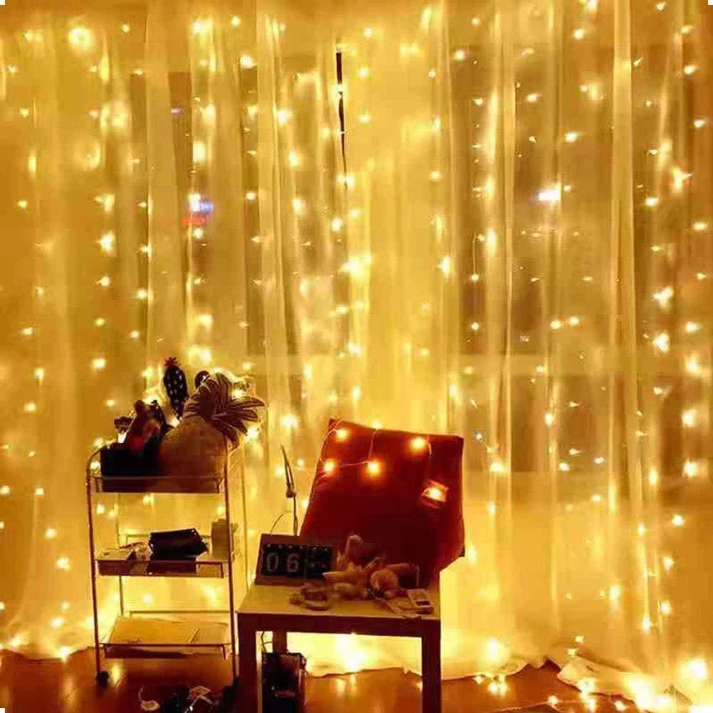 Christmas Lights Curtain Garland Merry Christmas Decorations