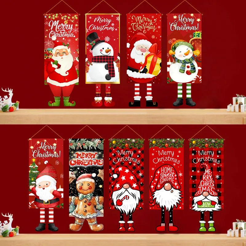 Christmas Hanging Flag Decoration Merry Cristmas Decor  New Year Gift 2025