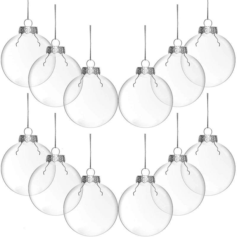 Clear Plastic Christmas Ball Fillable Ornament Xmas Tree Hanging Bauble Pendant 2025