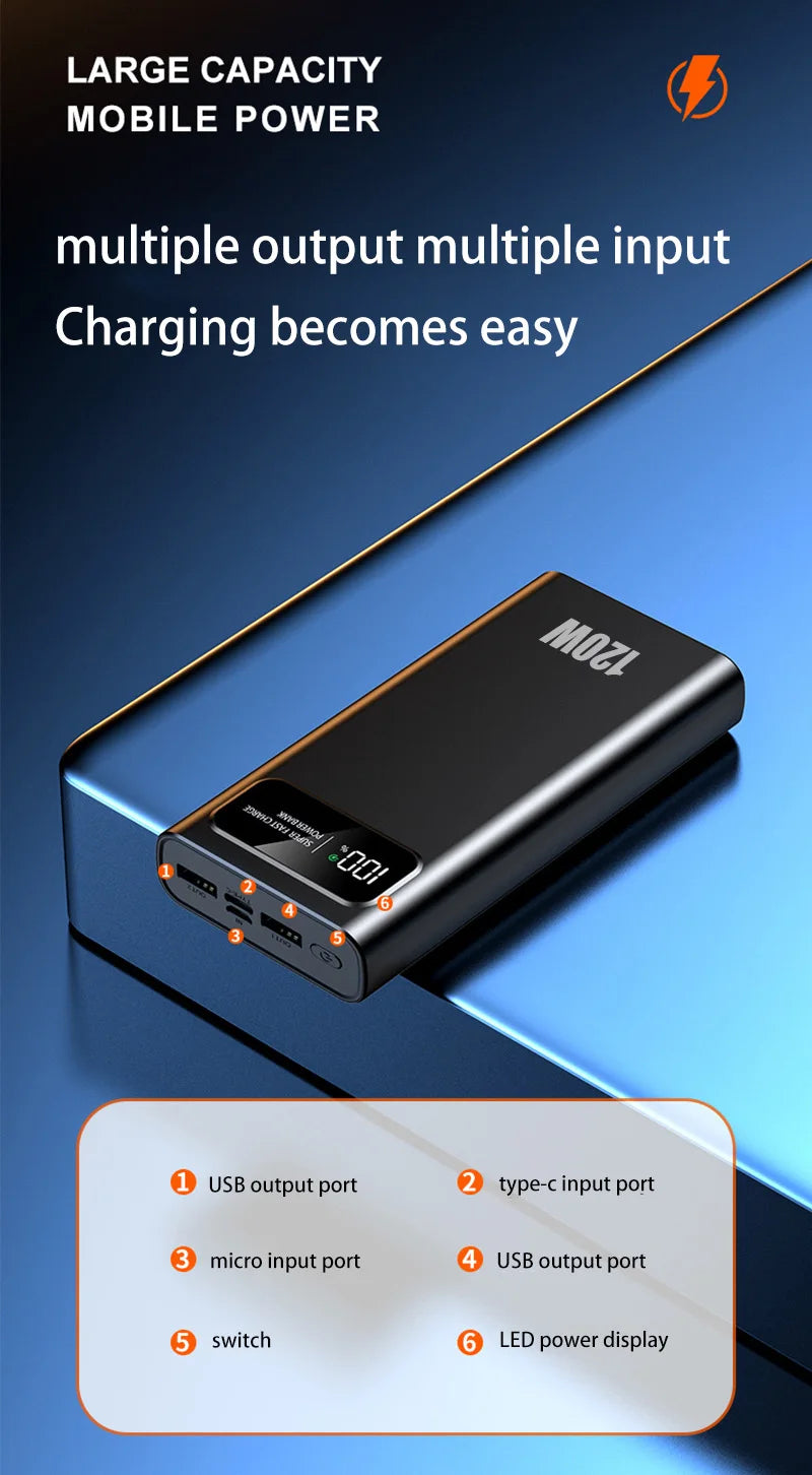 Xiaomi 200000mAh 120W Power Bank Super Fast Charging Battery