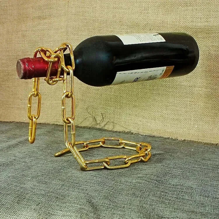 Creative Magic Metal Hanging Chain Wine Rack Vintage Creative Restaurant Bar Bracket Display Rack Home Decoration Gift Holder