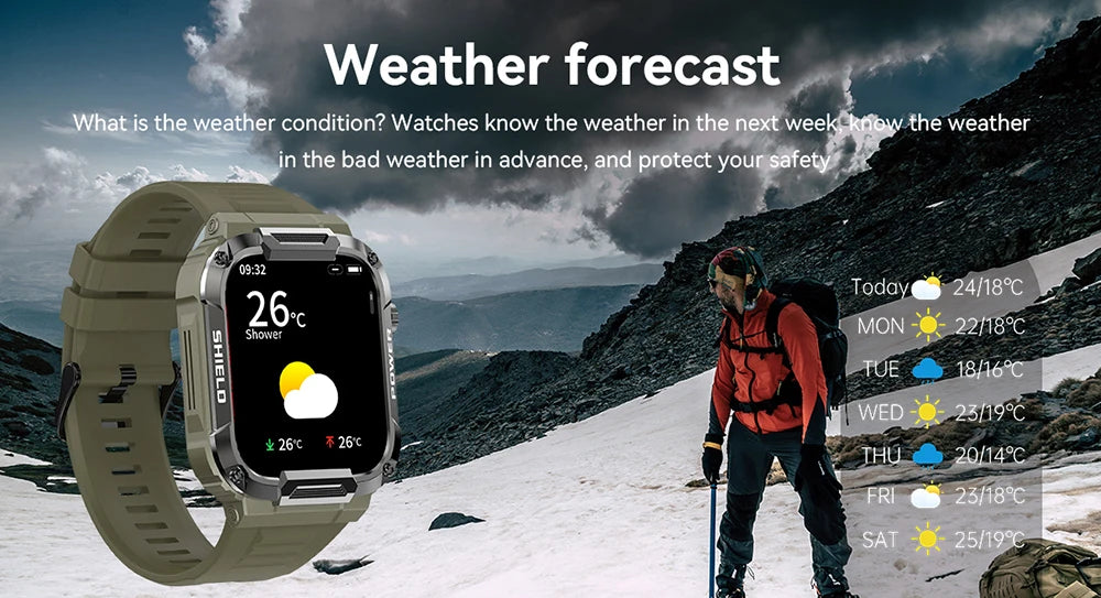 MEVADEN 1.85 Outdoor Military Smart Watch Men Bluetooth Call Smartwatch For Android IOS IP68 Waterproof Sports Fitness Watches