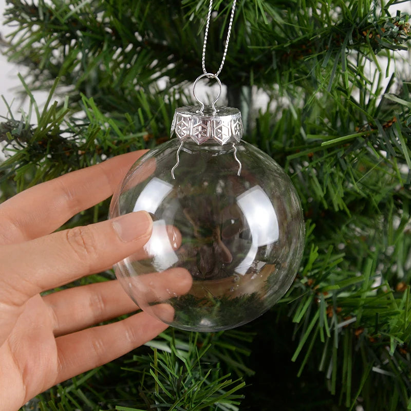 Clear Plastic Christmas Ball Fillable Ornament Xmas Tree Hanging Bauble Pendant 2025