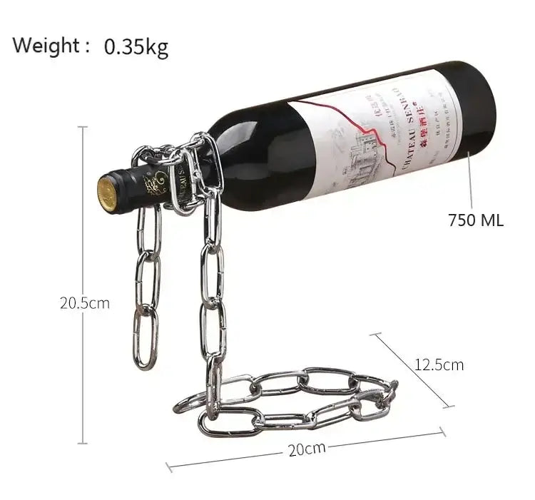 Creative Magic Metal Hanging Chain Wine Rack Vintage Creative Restaurant Bar Bracket Display Rack Home Decoration Gift Holder
