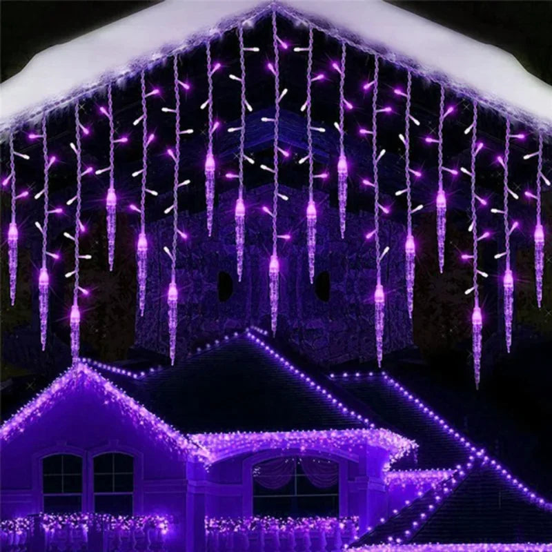 Street Garland Winter Festoon Led Light Curtain Icicle Garlands for New Year 2025