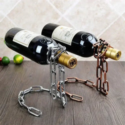 Creative Magic Metal Hanging Chain Wine Rack Vintage Creative Restaurant Bar Bracket Display Rack Home Decoration Gift Holder