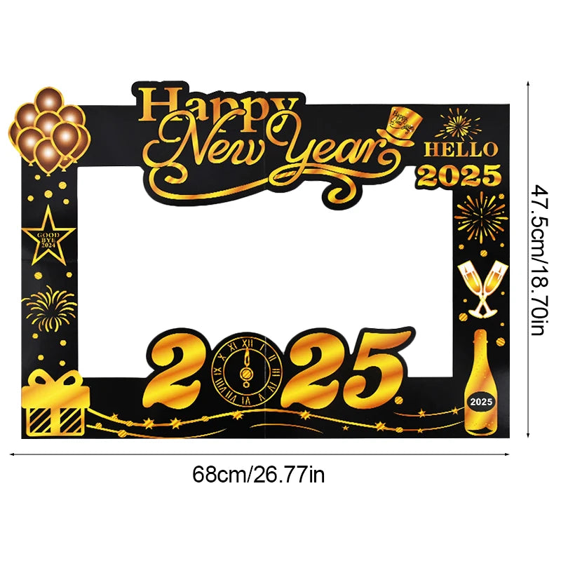 Crown Number Foil Balloons Happy New Year 2025