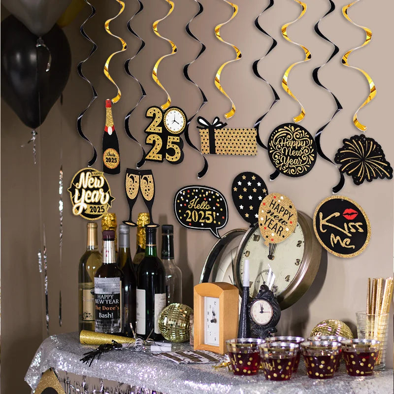 Crown Number Foil Balloons Happy New Year 2025