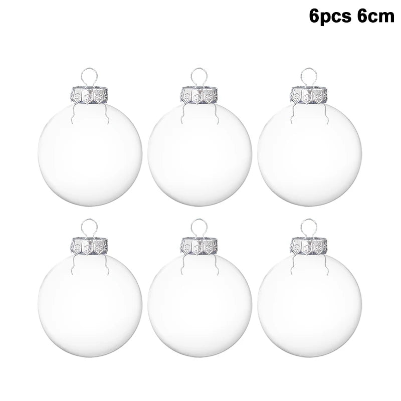 Clear Plastic Christmas Ball Fillable Ornament Xmas Tree Hanging Bauble Pendant 2025