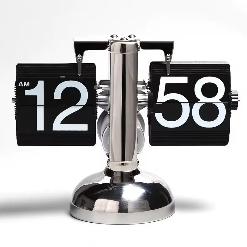 New Vintage Digital Flip Page Clock Automatic Turning Battery Operated Mechanical Clock for Home Bedroom Office Decoration