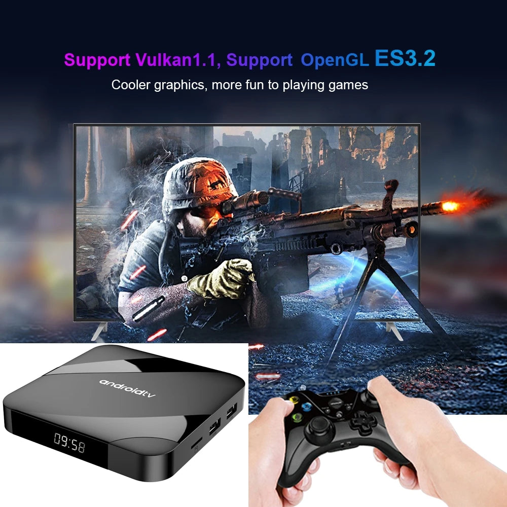 Android 14 TV Box 8K HD Smart Set T Dual WIFI BT