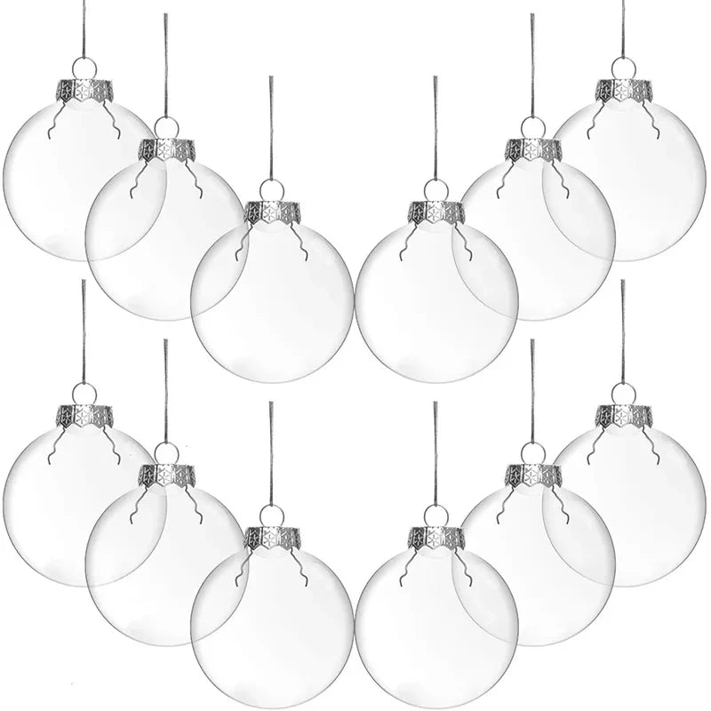 Clear Plastic Christmas Ball Fillable Ornament Xmas Tree Hanging Bauble Pendant 2025