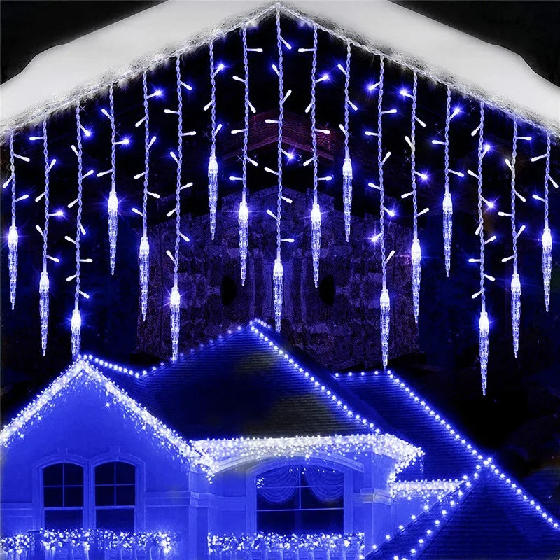 Street Garland Winter Festoon Led Light Curtain Icicle Garlands for New Year 2025