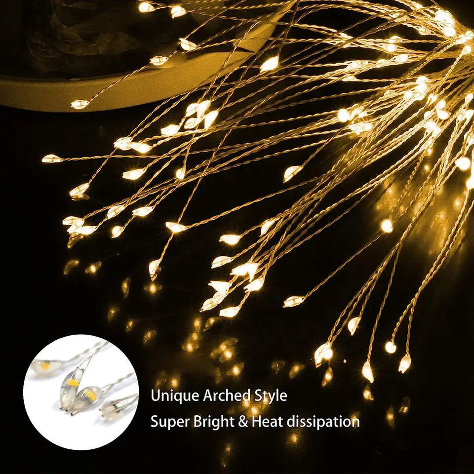 Solar Power Firework Strings Lights Christmas LED Fairy Lights Waterproof Outdoor Dandelion Lawn Lamp for Garden Decoration 2025