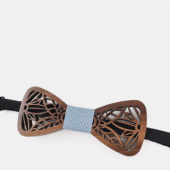 Fashion Classic Carved Wooden Bow Tie Casual Wedding Accessories