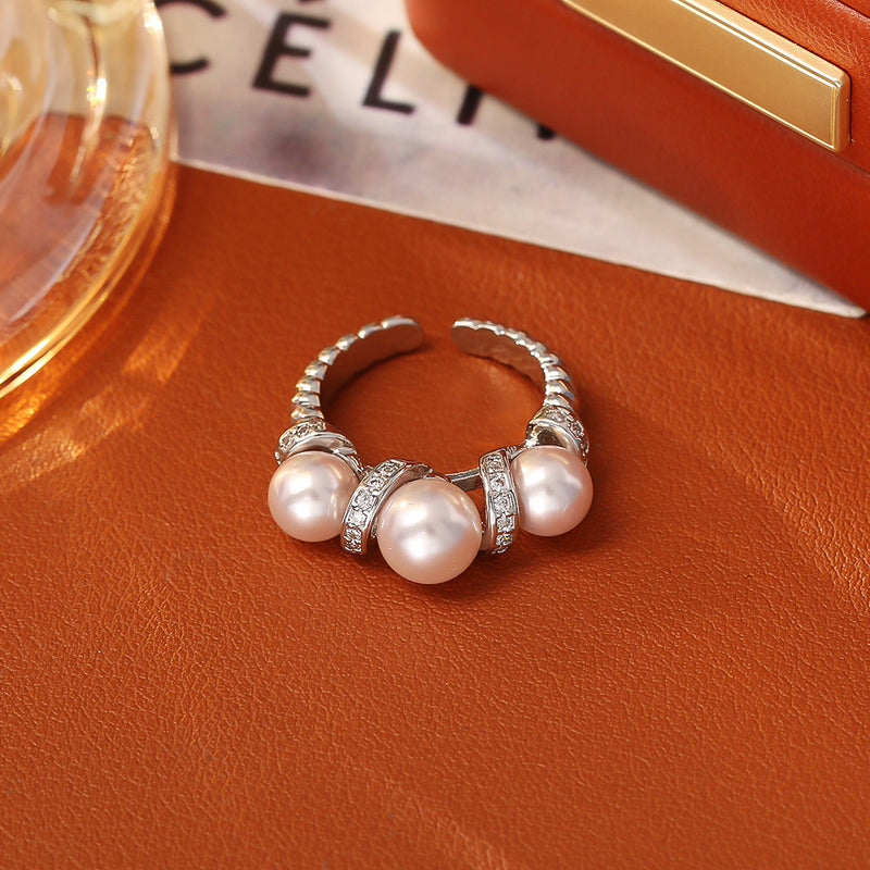 New Open-end Pearl Ring High-end Fashion
