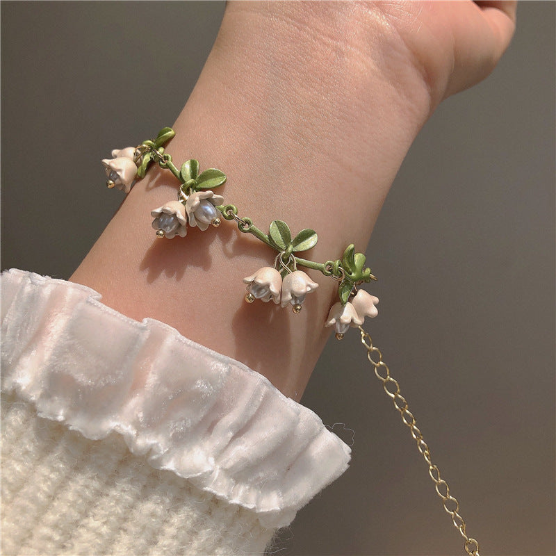 White Lily Bracelet Female Niche Design Items Female